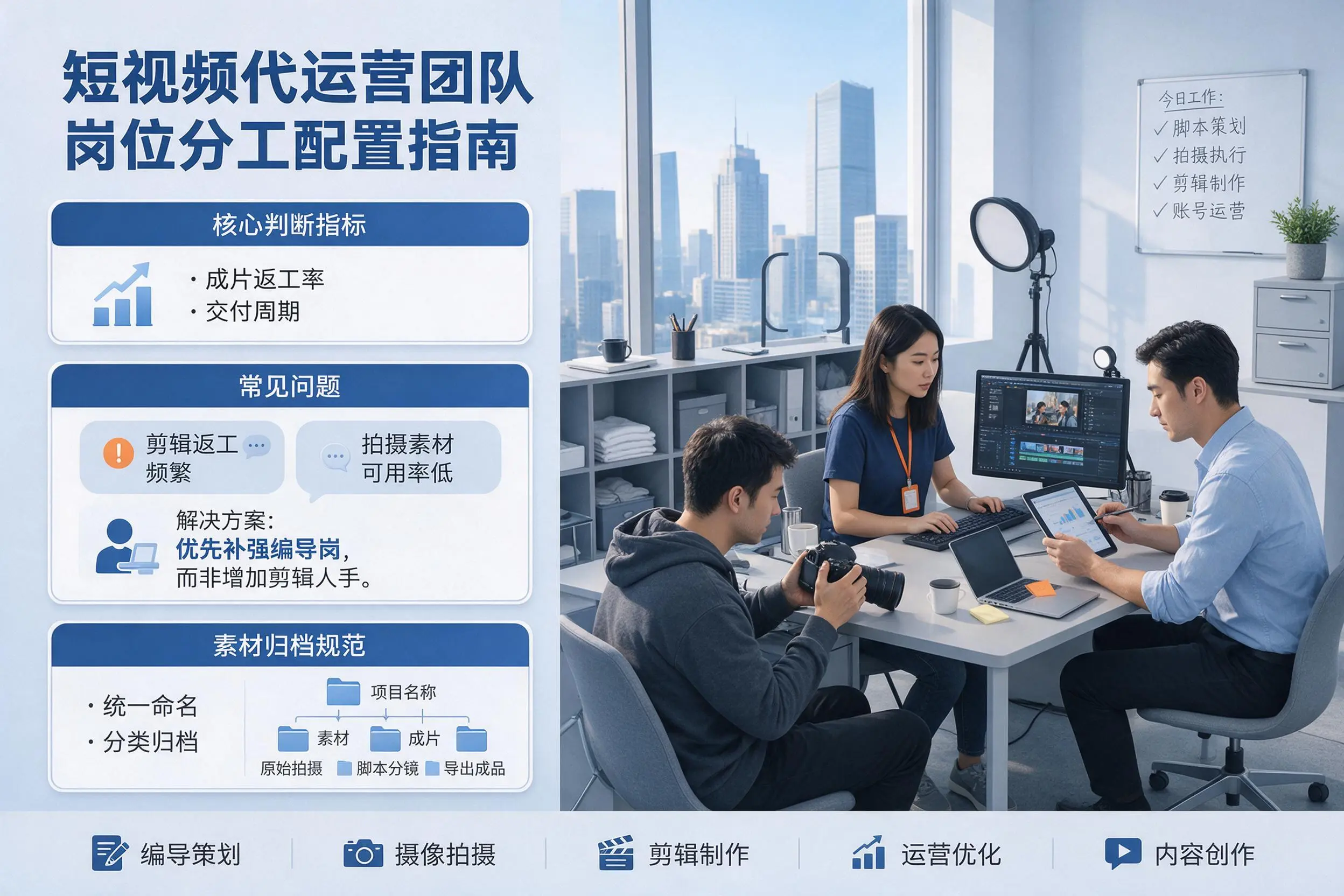 短视频代运营团队如何配置？红河企业岗位分工科普说明