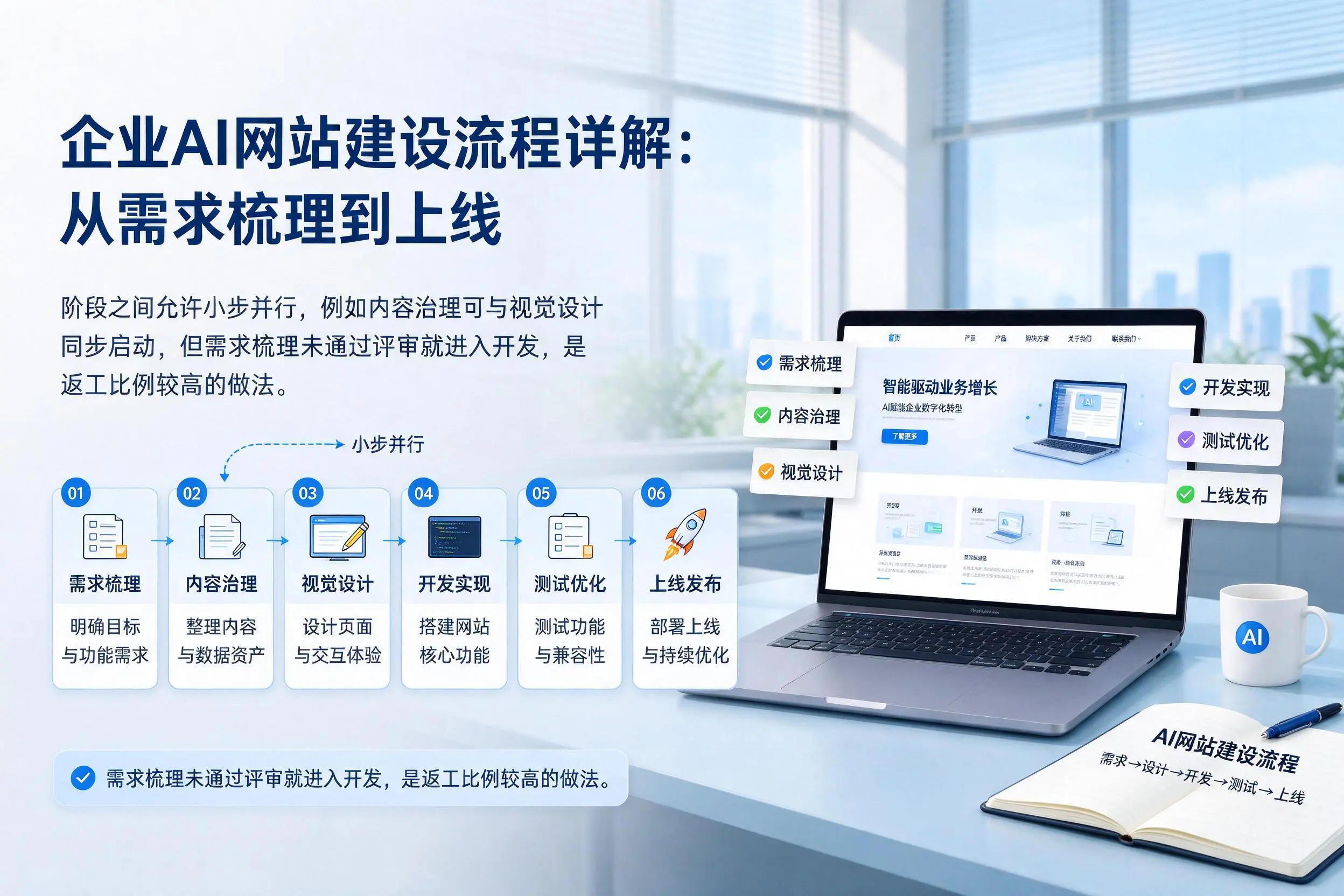 红河企业AI网站建设流程详解：从需求梳理到上线