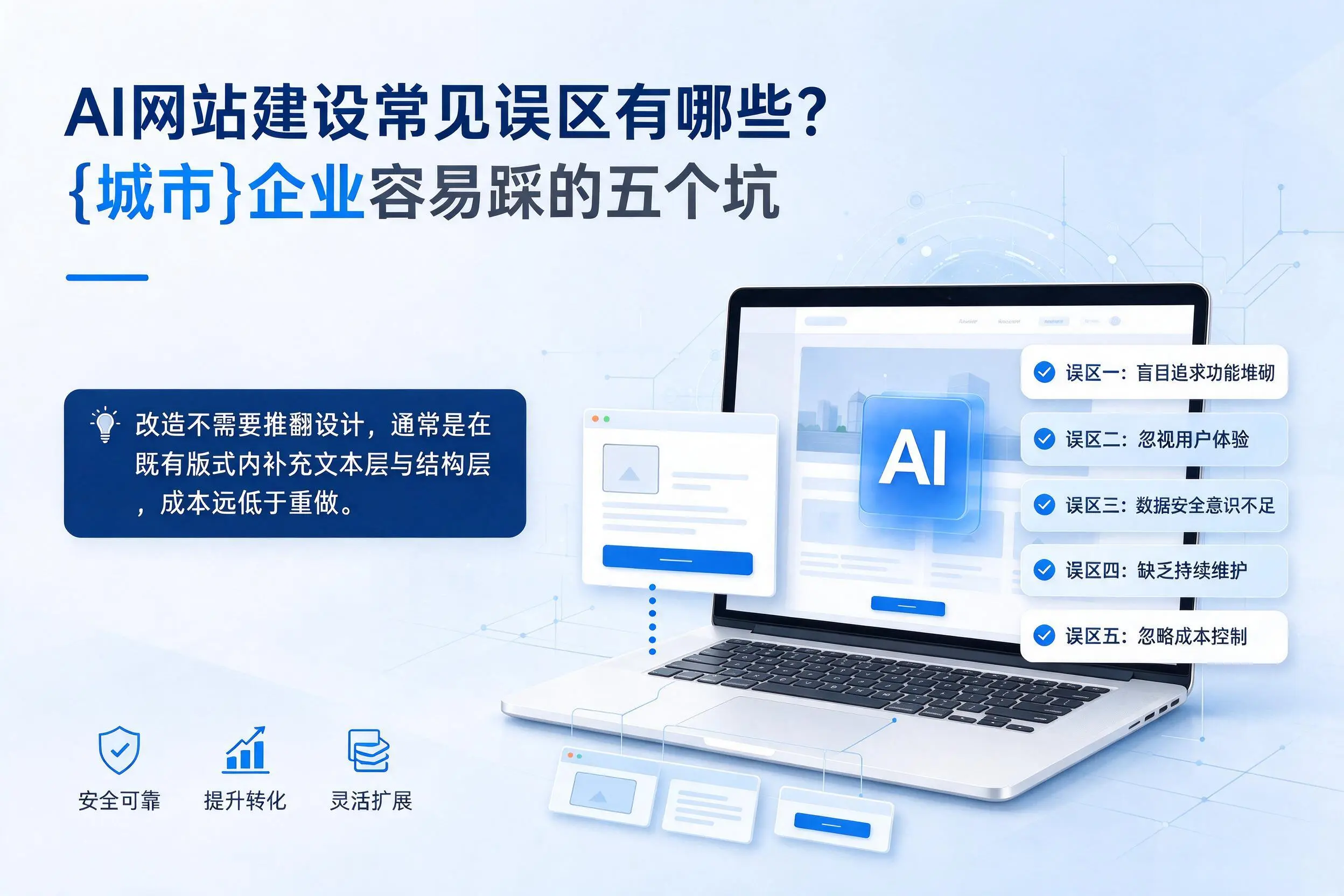 AI网站建设常见误区有哪些？红河企业容易踩的五个坑