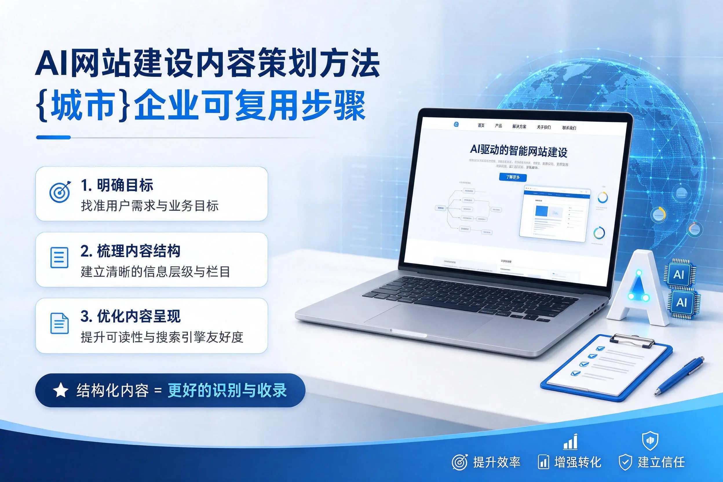 AI网站建设内容策划方法,红河企业可复用步骤