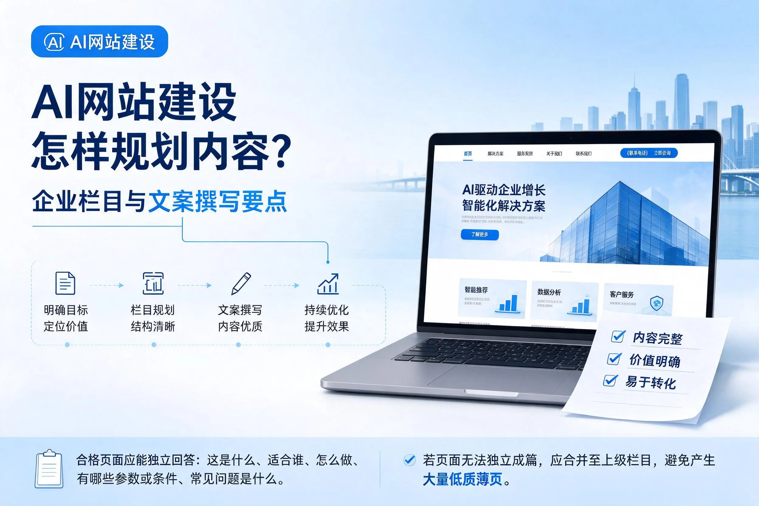 AI网站建设怎样规划内容?红河企业栏目与文案撰写要点